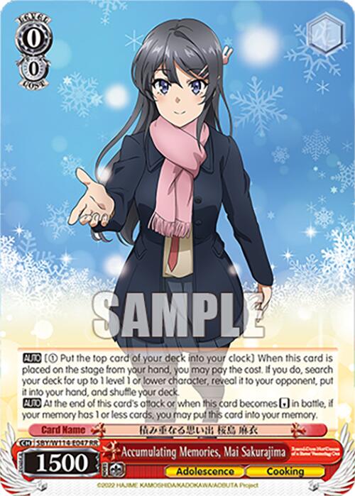 Accumulating Memories, Mai Sakurajima (SBY/W114-E047 RR) [Rascal Does Not Dream Series]