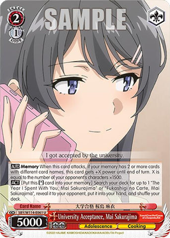 University Acceptance, Mai Sakurajima (SBY/W114-E061 U) [Rascal Does Not Dream Series]