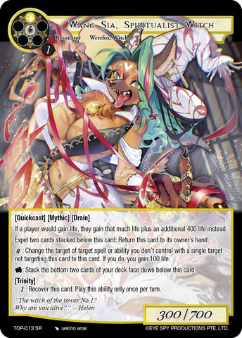 Wang Sia, Spiritualist Witch (TOP-013 SR) [Ten Oaths of Protopaterpolis' War]