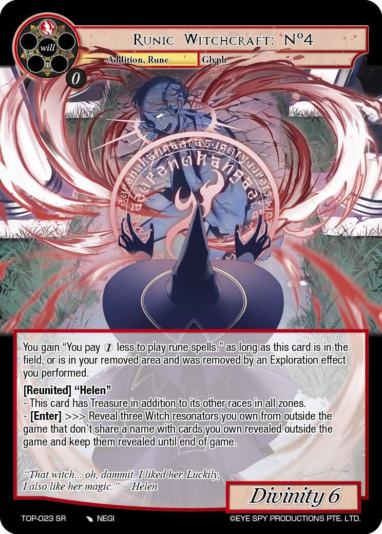 Runic Witchcraft: No4 (TOP-023 SR) [Ten Oaths of Protopaterpolis' War]