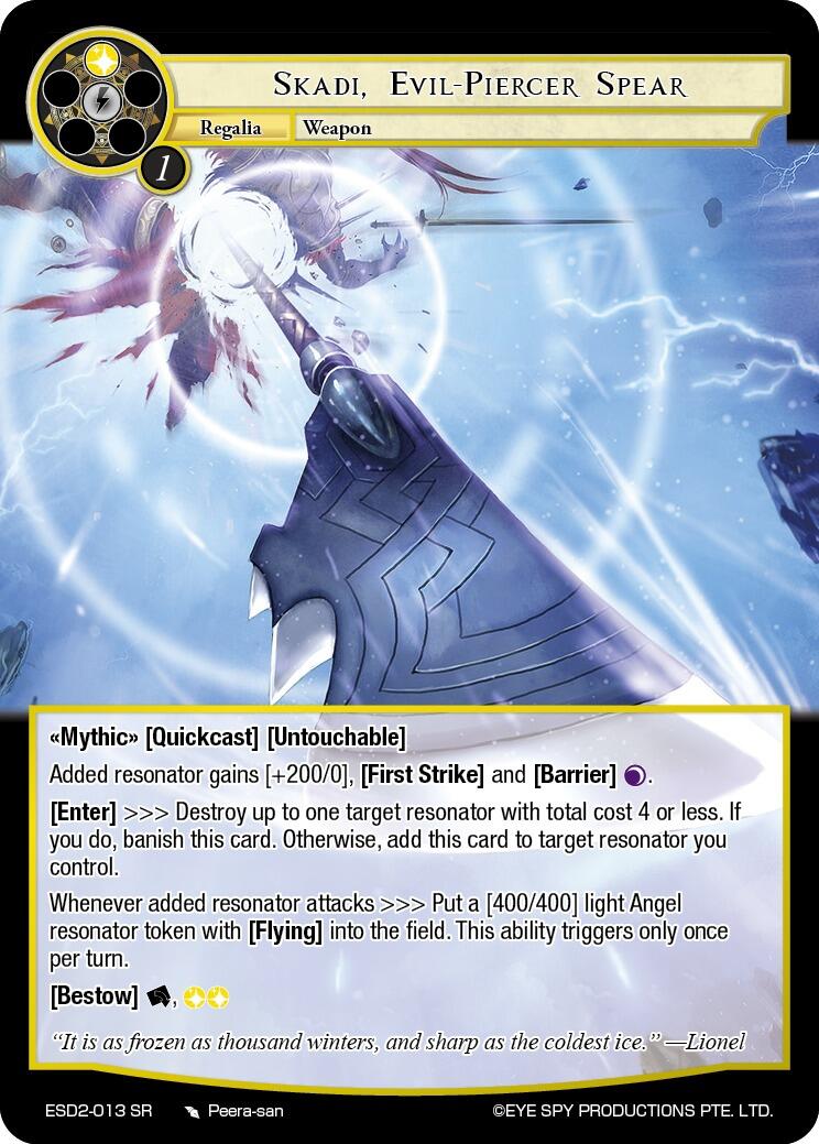 Skadi, Evil-Piercer Spear (ESD02-013 SR) [Descent into the Raven's Catacombs]