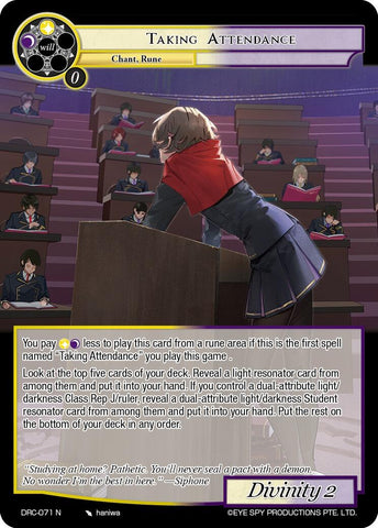 Taking Attendance (DRC-071 N) [Descent into the Raven's Catacombs]