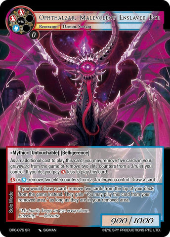 Opthalzar, Malevolent Enslaved Eye (DRC-075 SR) [Descent into the Raven's Catacombs]