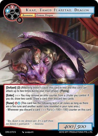 Kaar, Tamed Flaretail Dragon (DRC-073 N) [Descent into the Raven's Catacombs]
