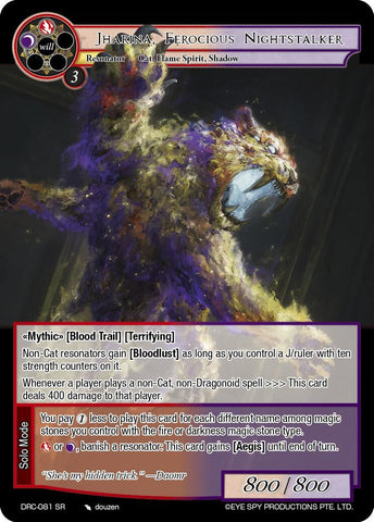 Jharina, Ferocious Nightstalker (DRC-081 SR) [Descent into the Raven's Catacombs]