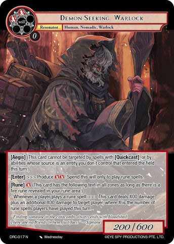 Demon-Seeking Warlock (DRC-017 N) [Descent into the Raven's Catacombs]