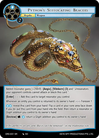 Python's Suffocating Bracers (DRC-031 SR) [Descent into the Raven's Catacombs]