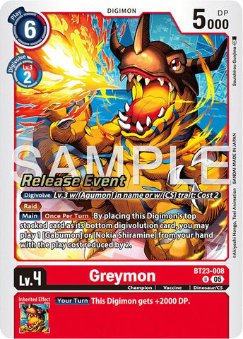 Greymon [BT23-008] [Hackers' Slumber Release Event Cards]