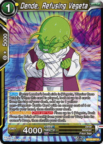Dende, Refusing Vegeta (BT29-067) [Fearsome Rivals]