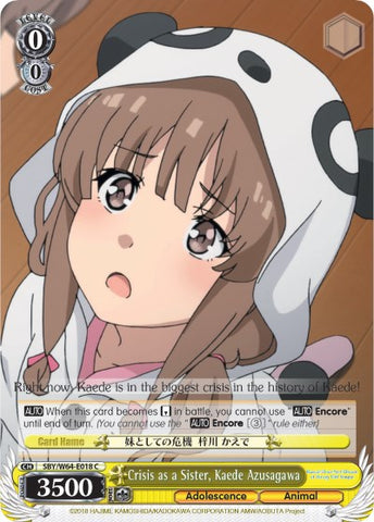 Crisis as a Sister, Kaede Azusagawa (SBY/W64-E018 C) [Rascal Does Not Dream of Bunny Girl Senpai]