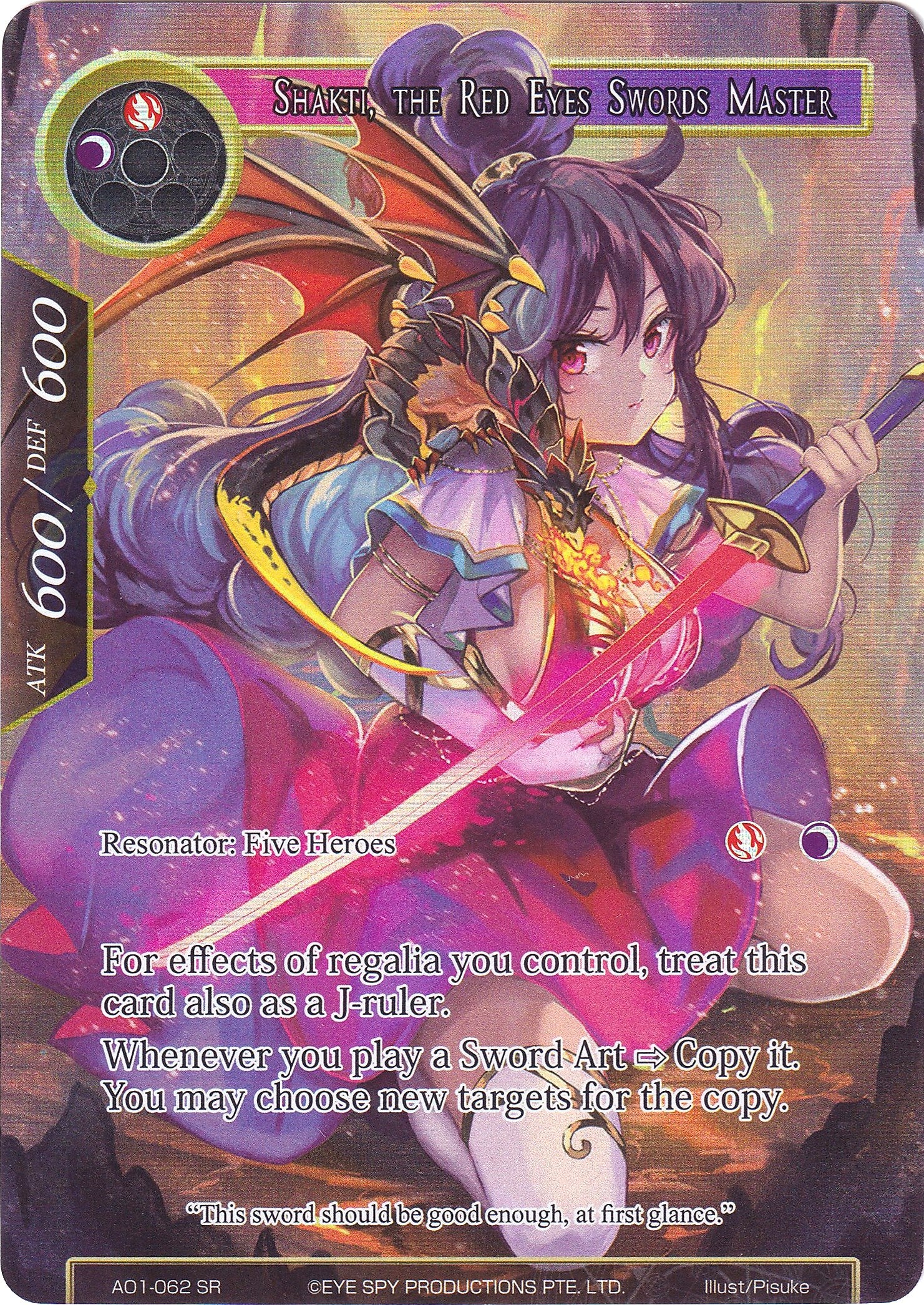 Shakti, the Red Eyes Swords Master (Full Art) (AO1-062) [Alice Origin]