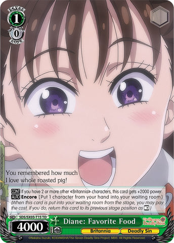 Diane: Favorite Food (SDS/SX03-T15 TD) [The Seven Deadly Sins]