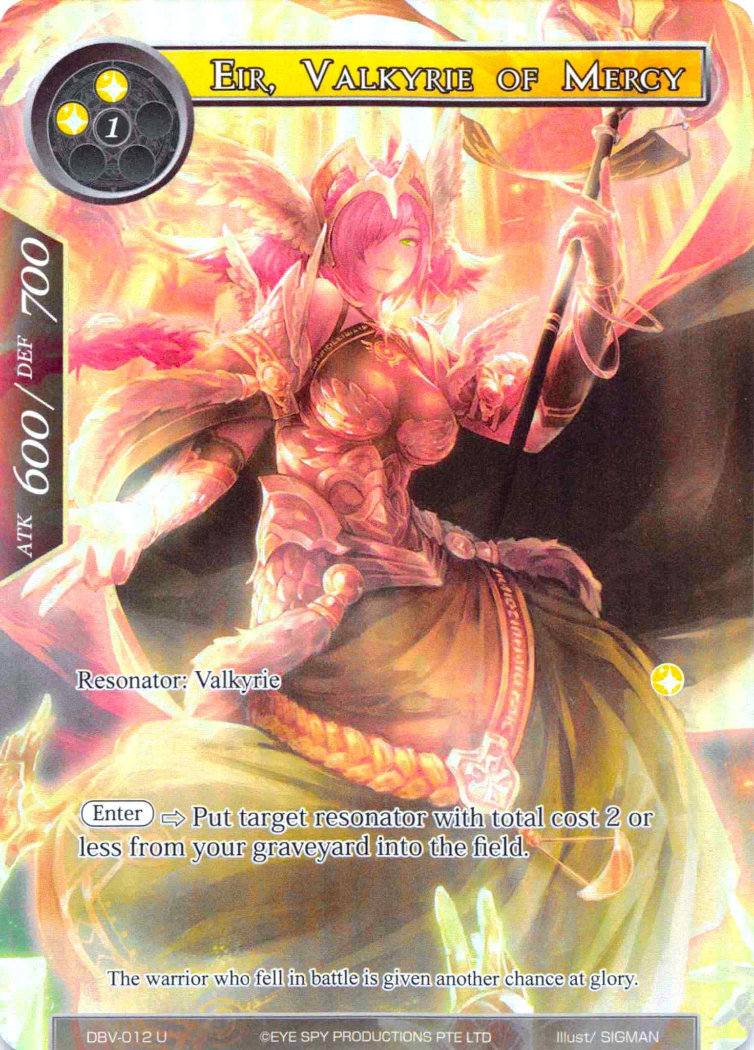 Eir, Valkyrie of Mercy (Full Art) (DBV-012) [The Decisive Battle of Valhalla]