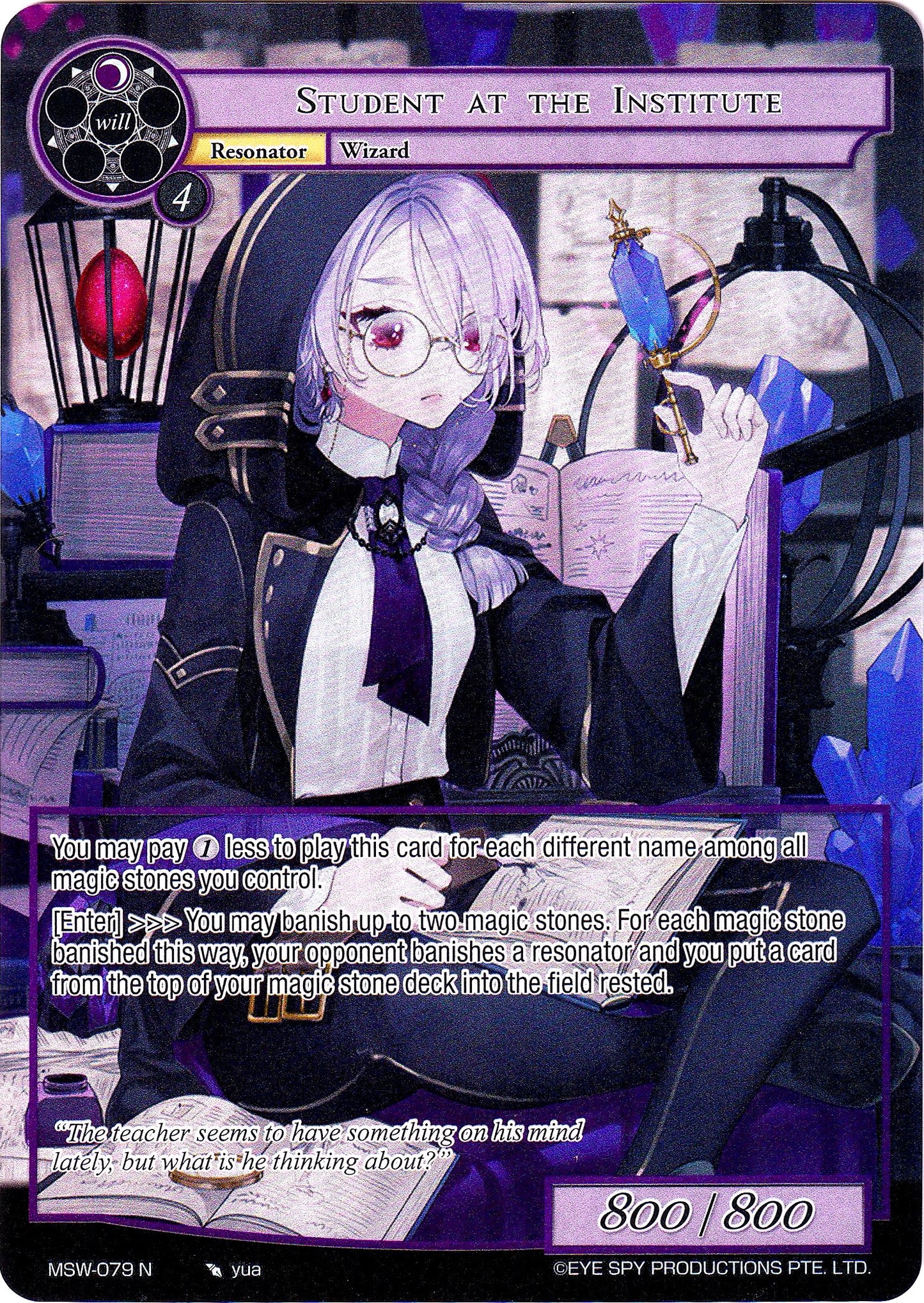 Student at the Institute (Full Art) (MSW-079) [The Magic Stone War - Zero]