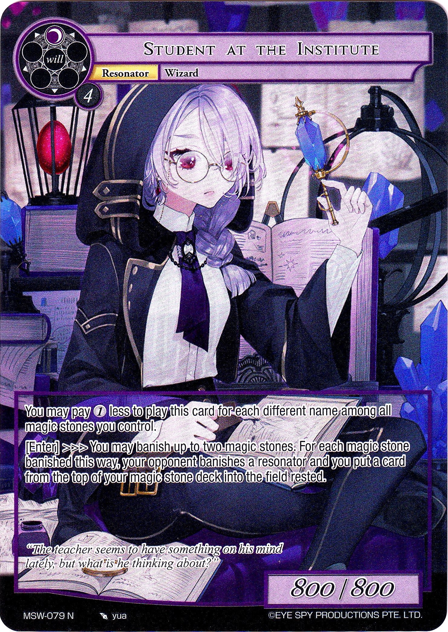 Student at the Institute (Full Art) (MSW-079) [The Magic Stone War - Zero]