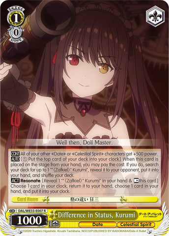 Difference in Status, Kurumi (DAL/WE33-E007 R) [Date A Bullet]