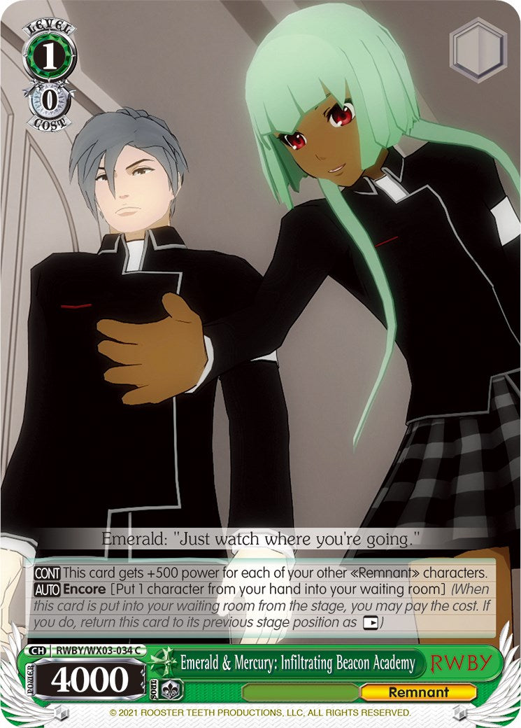Emerald & Mercury: Infiltrating Beacon Academy (RWBY/WX03-034 C) [RWBY]
