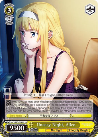 Uneasy Night, Alice (SAO/S80-E011S SR) [Sword Art Online -Alicization- Vol.2]